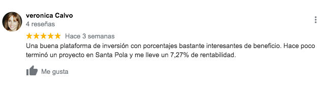 Opinione degli investitori Housers. Una buona piattaforma di investimento con percentuali di profitto molto interessanti. Recentemente ho terminato un progetto in Sansta Pola e avevo una redditività del 7,27%.